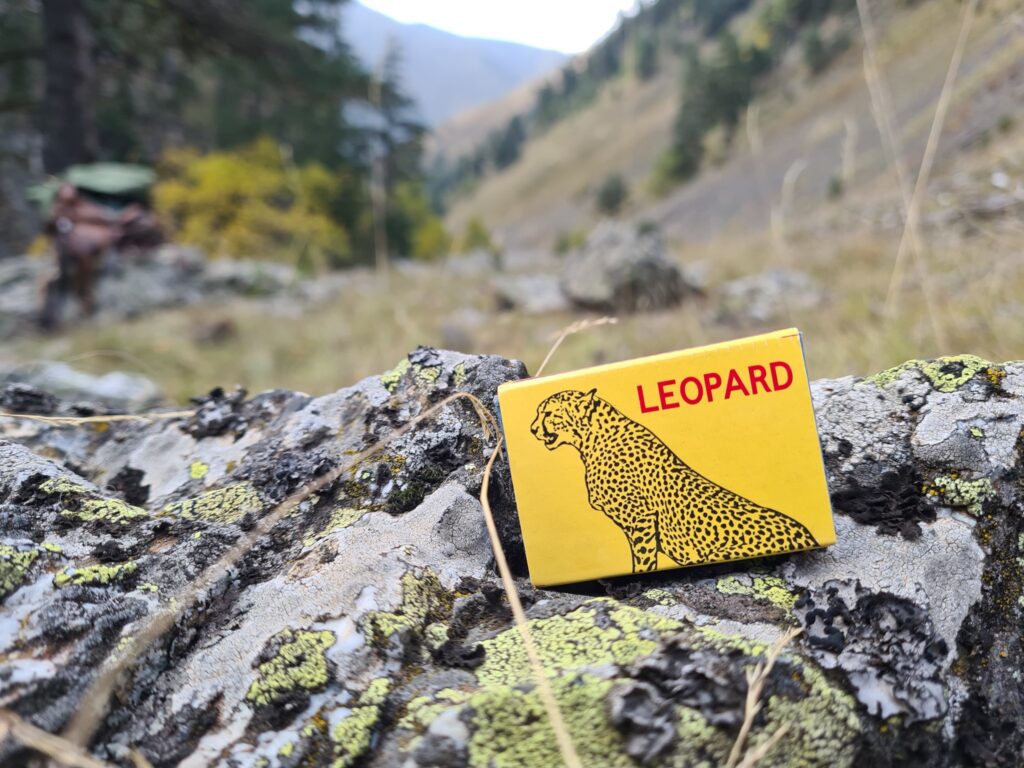 Even the matchboxes are branded with Leopard