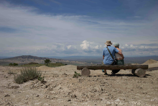 Couple Enjoying View from Takhti-Tepa Mud Volcanoes