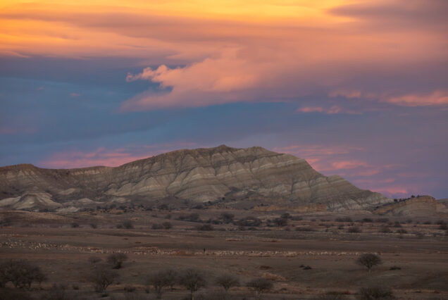 Geology of Chachuna Managed Reserve Highlighted Under Evening Light